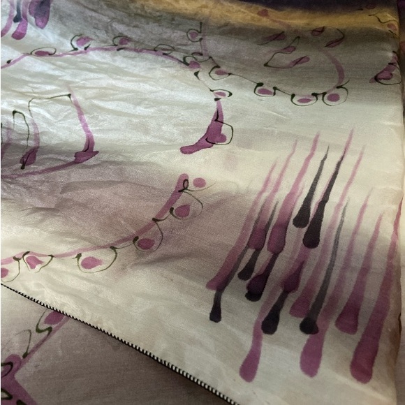 Cleo Handpainted 100% Silk Scarf - Picture 7 of 15